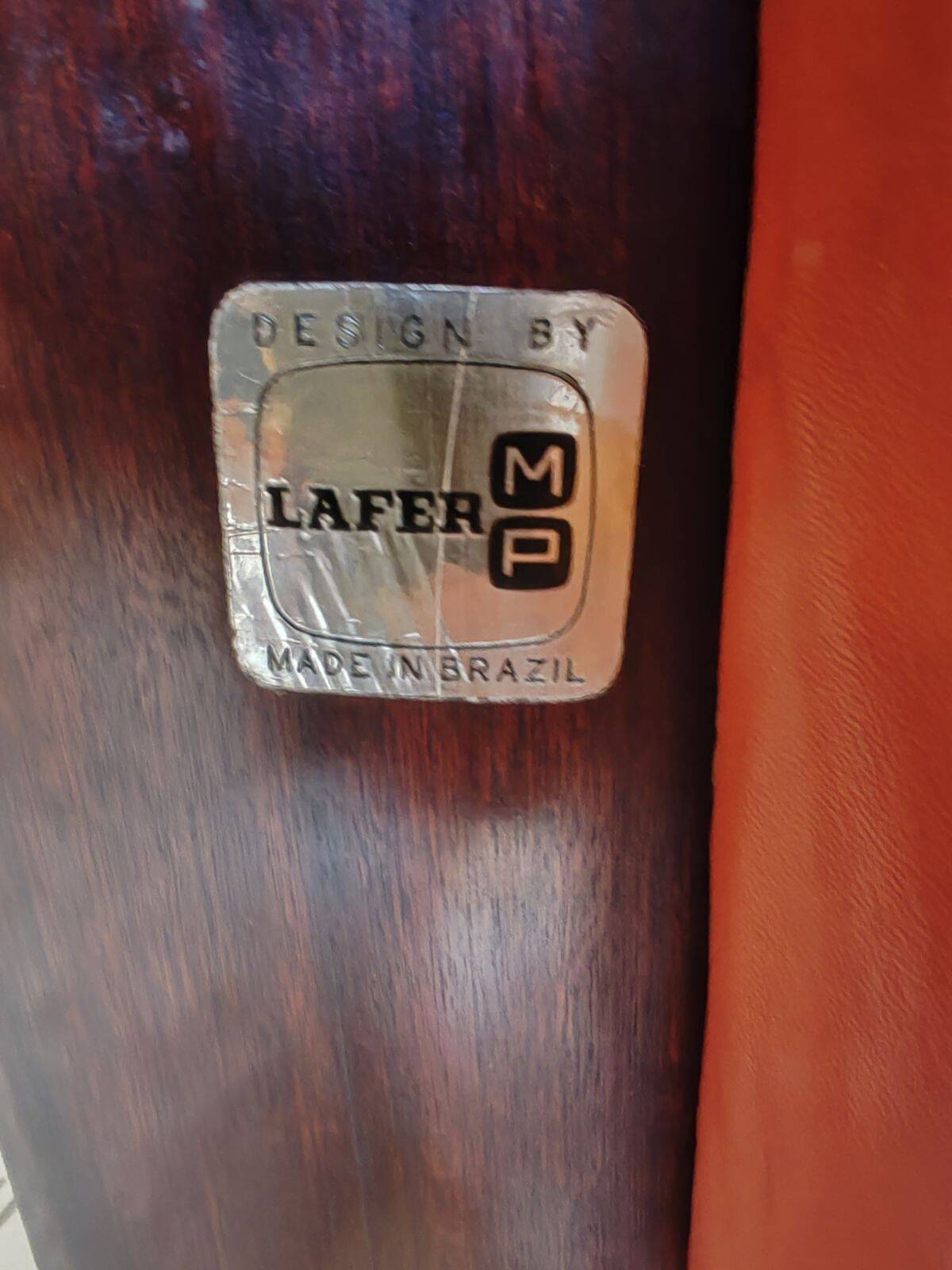 Percival lafer mp-211 sofa set with two armchairs and an ottoman in leather.