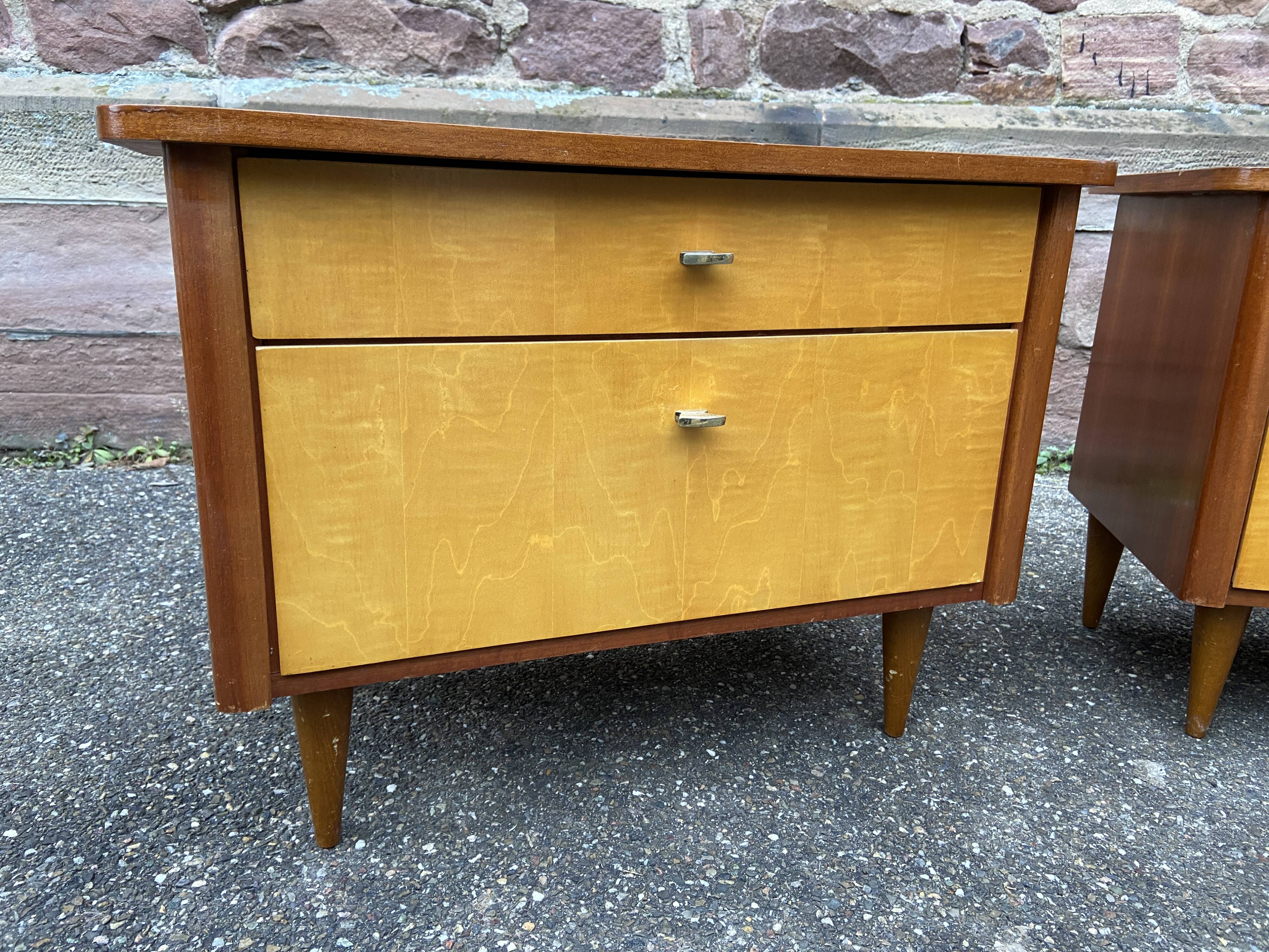 Pair of vintage Mid Century bedside tables vintage 1960s