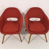 Set of 2 shell armchairs by Miroslav Navratil, 1960s