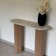 Console travertin et bois | chêne brut