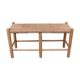 Wood and straw vintage bench
