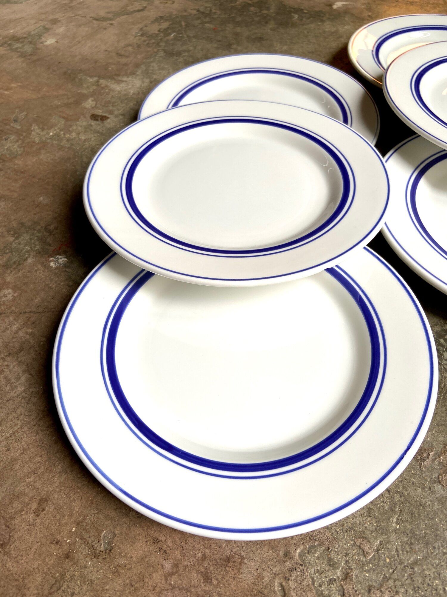 Lot de 6 assiettes à dessert en faïence italienne