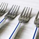 Set of 4 forks and 4 knives Air France of the 70s by Nathalie George