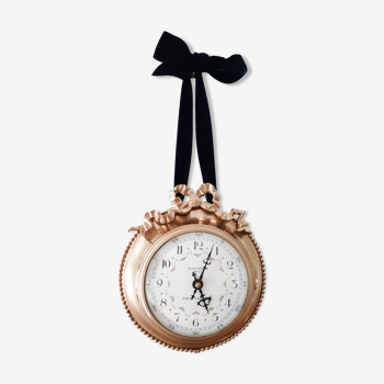 Pendule dorée style napoléon iii, horloge