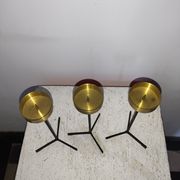 Bougeoir chandelier laiton doré années 50 60
