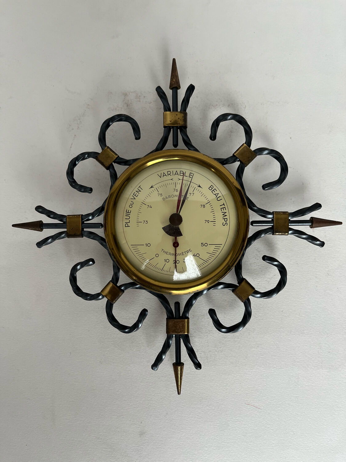 Wrought iron barometer