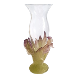Daum vase from the Iris collection in crystal and glass paste
