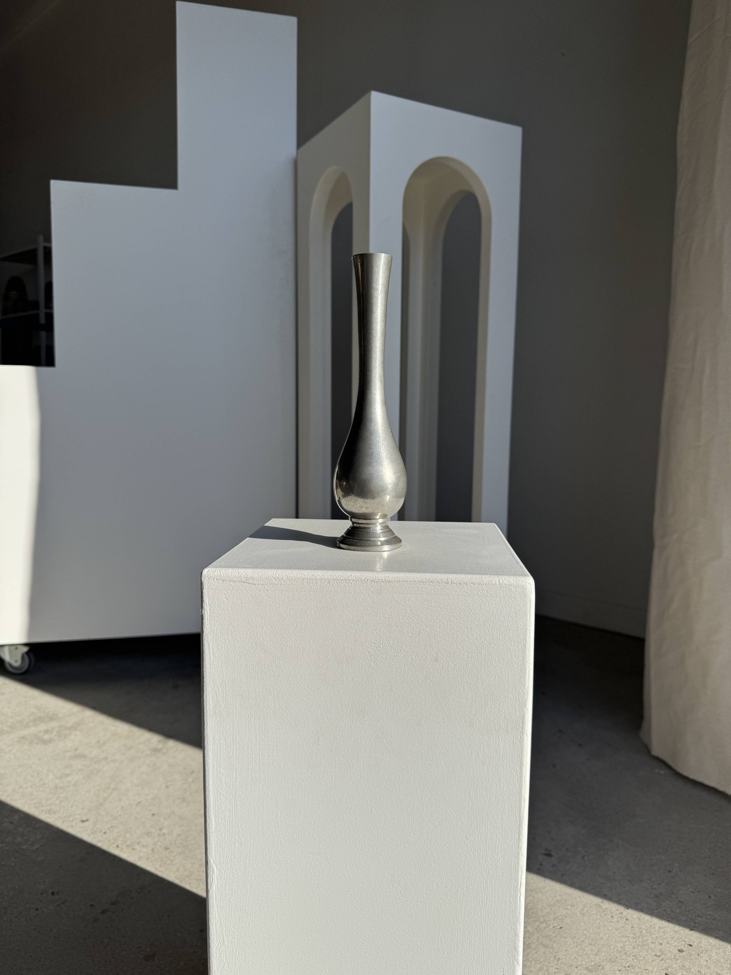 Vintage silver-plated floor vase