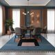 Handwoven Moroccan rug, natural wool, 250cm x 150cm, elegant decoration.
