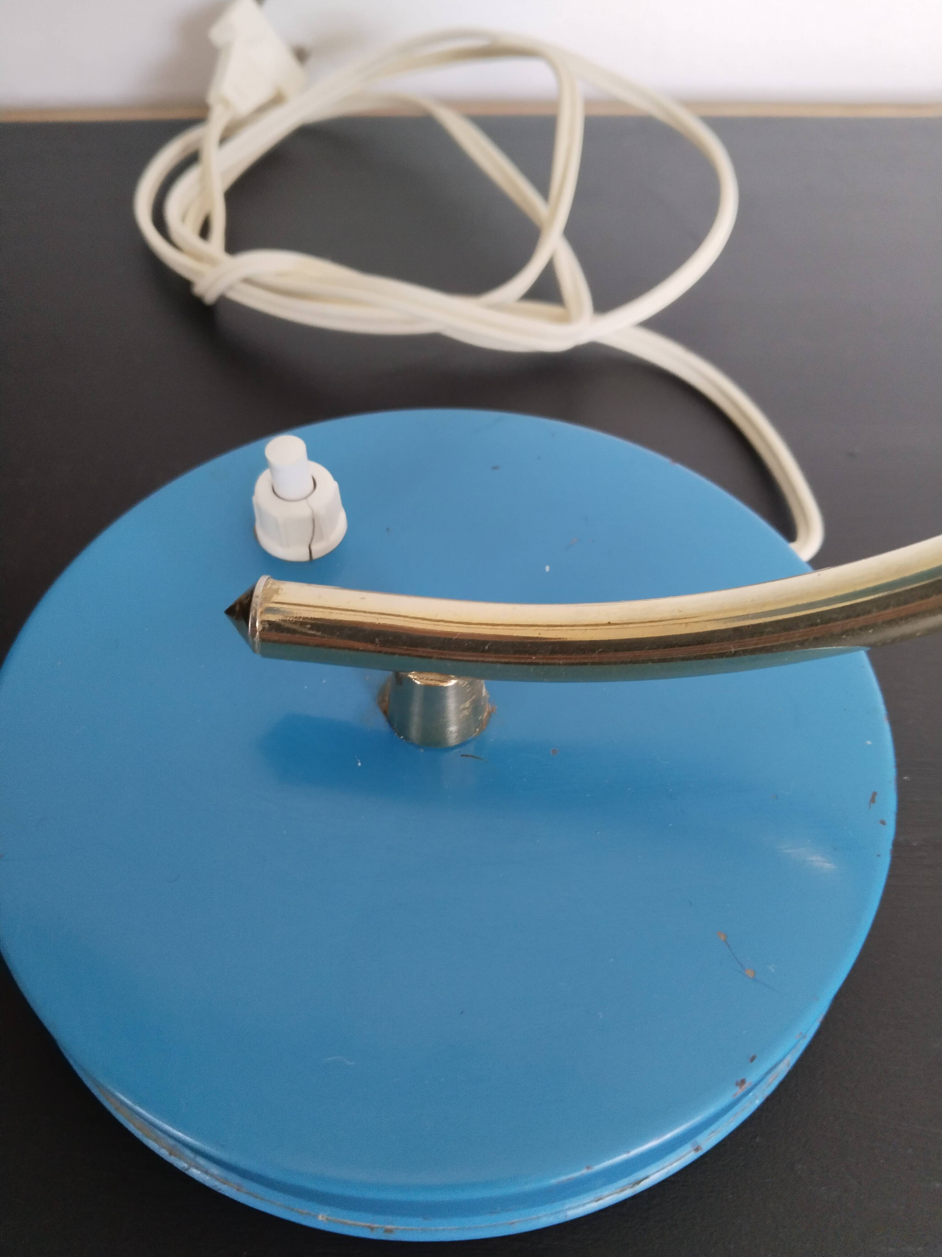 Blue and gold cocotte lamp, to table, flexible