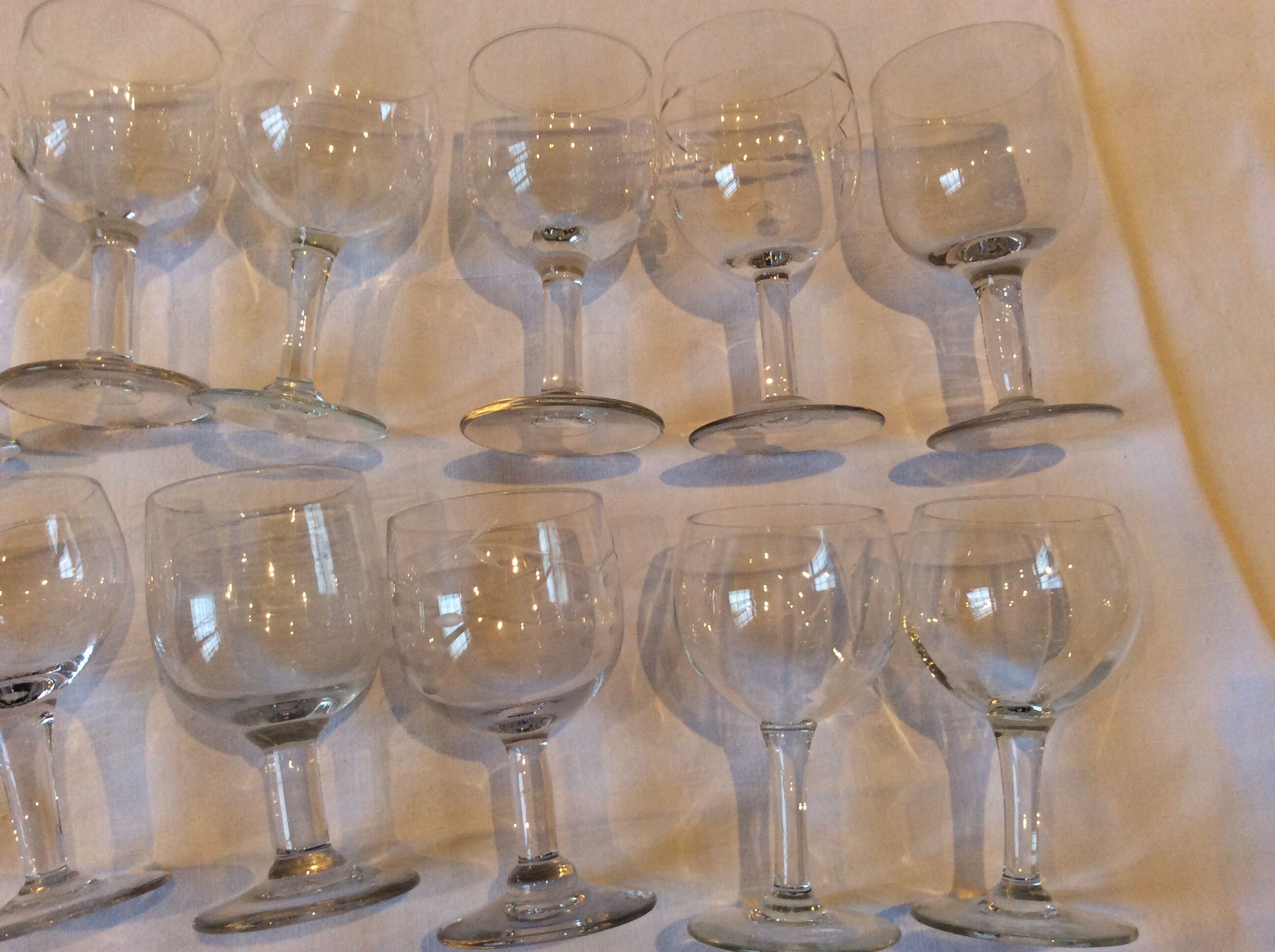 15 mismatched old glasses