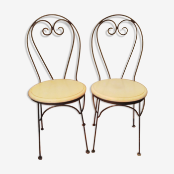 Lot de 2 chaises en fer forgé