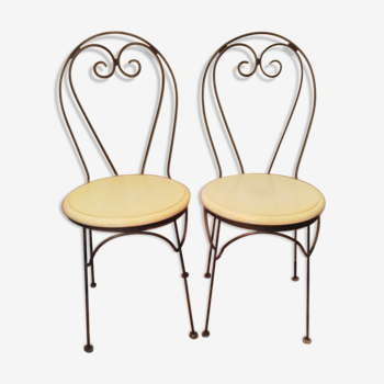 Set of 2 chairs in wrought iron