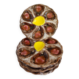 Set de 4 assiettes à huîtres en céramique Vallauris plats de service
