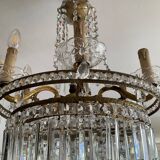 Cascade chandelier with crystal drops