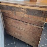 Old 2-door fir sideboard, 104×31cms