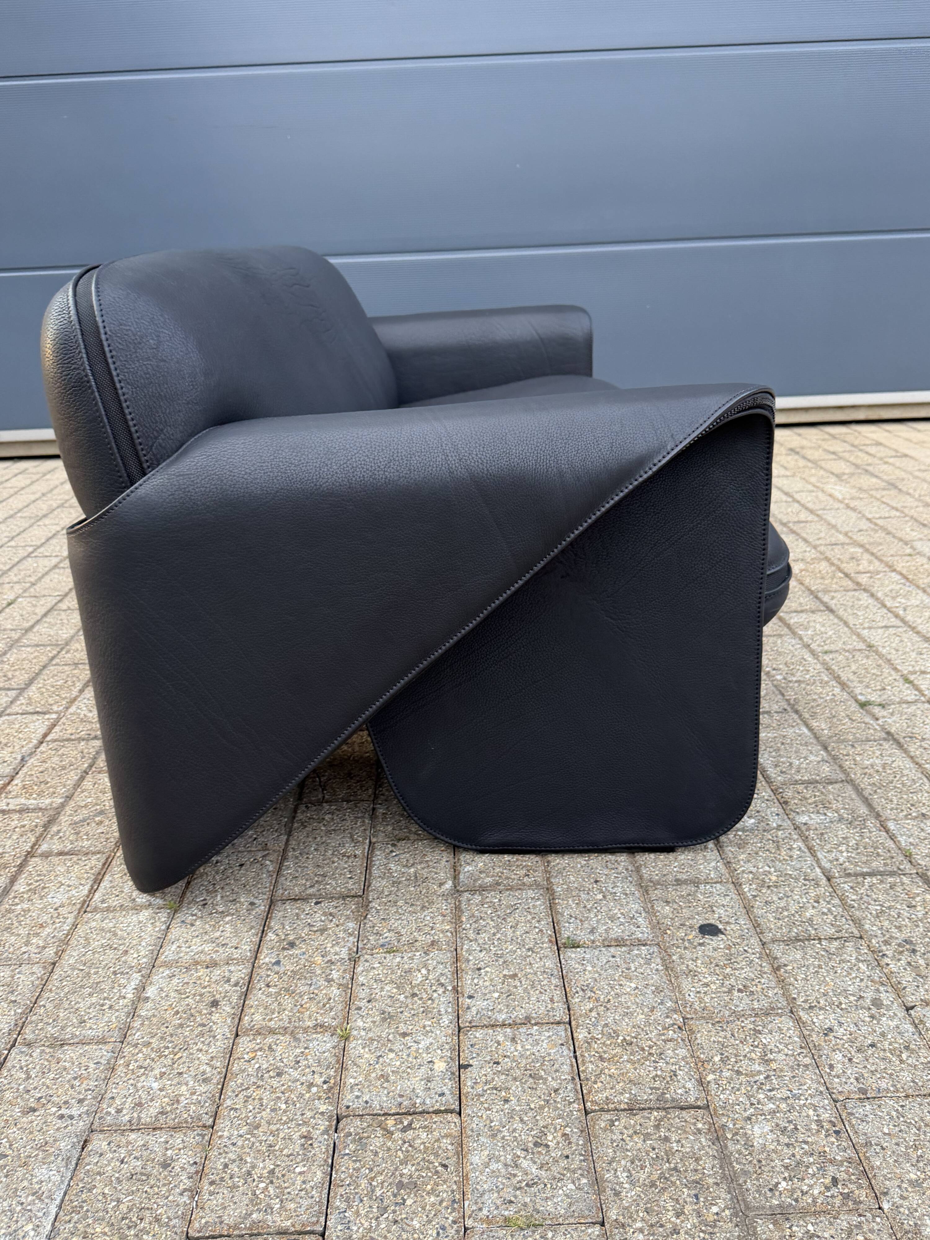 De sede ds-125 3zit zwart buffel leder neck 5mm als nieuw!