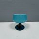 Vintage turquoise glass pedestal bowl Carlo Moretti Italy 1960s
