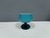 Vintage turquoise glass pedestal bowl Carlo Moretti Italy 1960s
