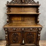 Important Saint Hubert buffet of Renaissance style hunting lodge