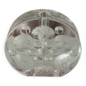 Vase / Sculpture en verre à bulles Walther vintage – Allemagne