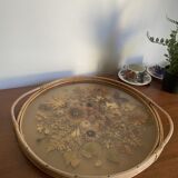 Rattan top and inclusion of dried flowers