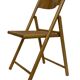 Chaise pliante vintage en bois avec assise en rotin design minimaliste des années 80