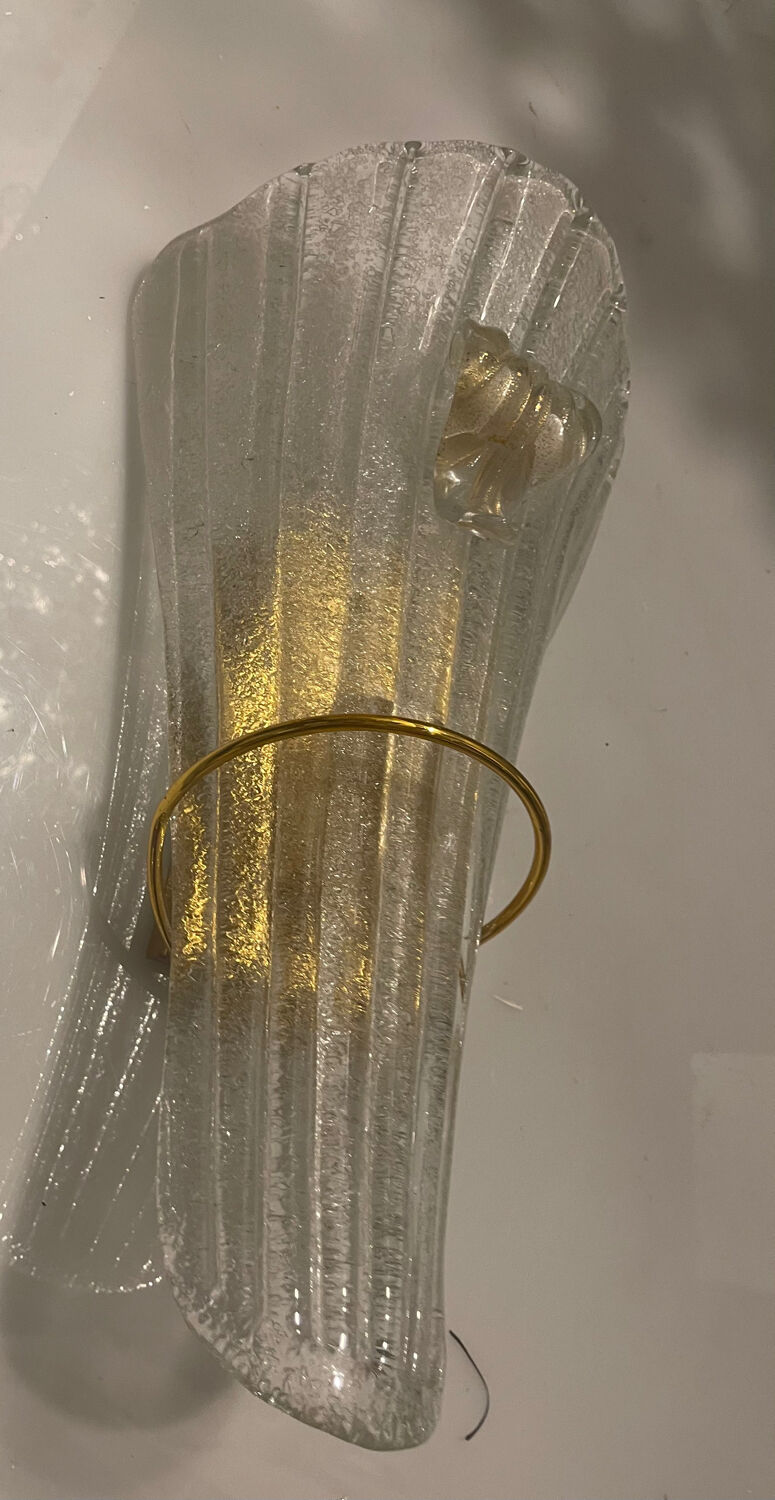 Large Venetian Murano Glass Sconces Set of 3