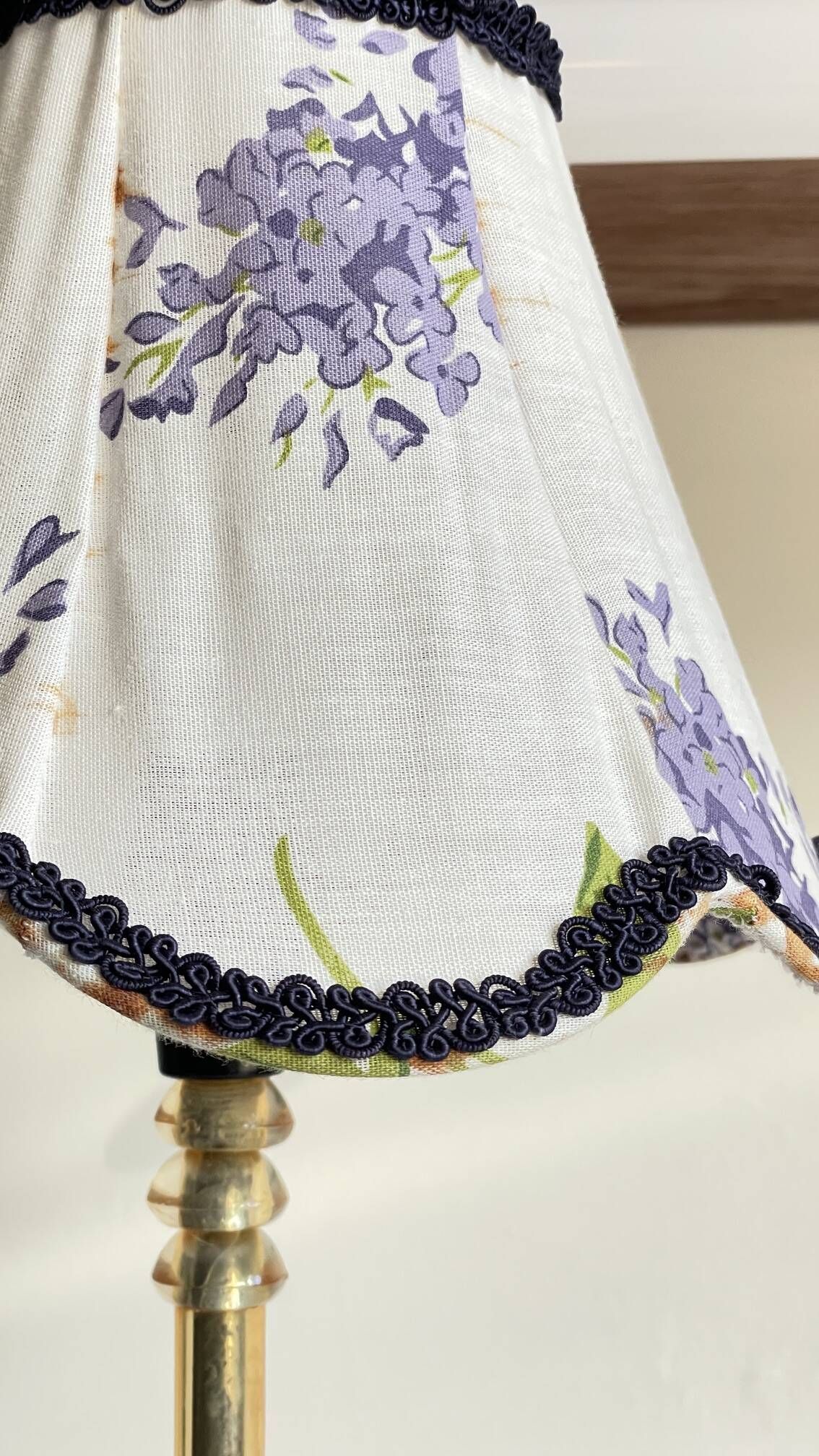 LAMPSHade Plexiglass and Lilac Fabric VINTAGE