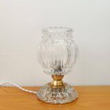 Art Deco glass and brass table lamp