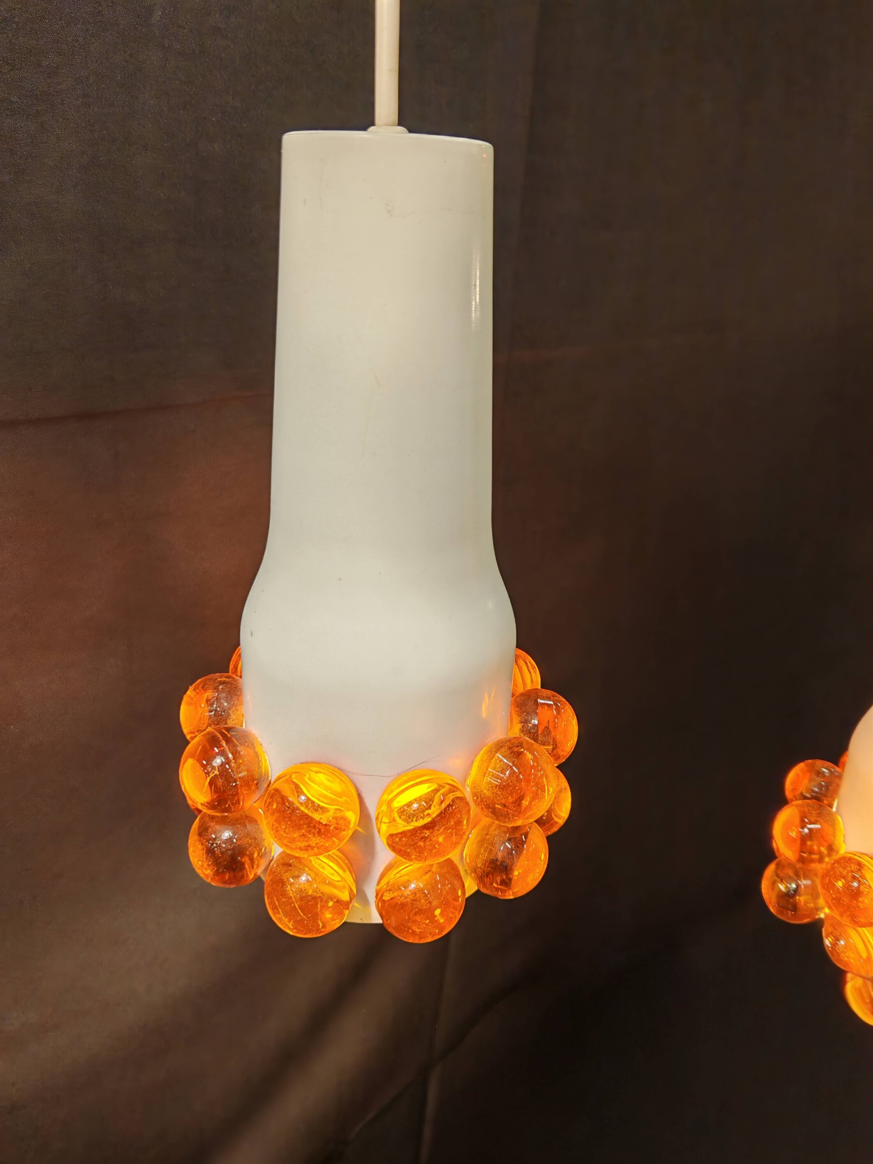 Metal and murano glass pendant light