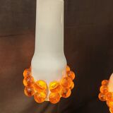 Metal and murano glass pendant light