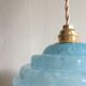 Blue Clichy glass Art Deco suspension