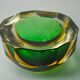 Vide pouch sommerso green and yellow by seguso, murano glass, italy, 1970