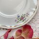 5 Assiettes plates vintage en porcelaine Longchamp Chantilly - Motif oiseau