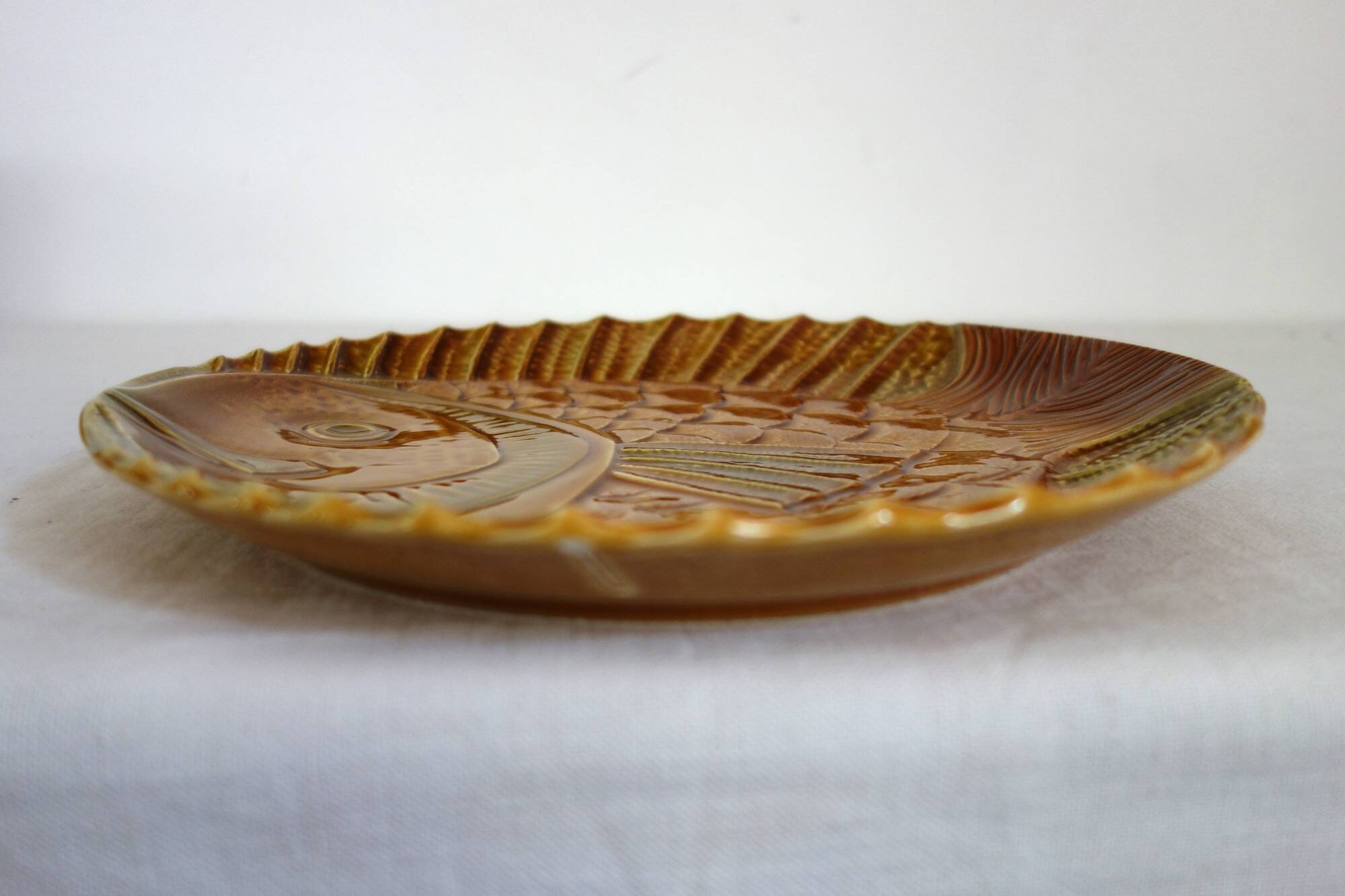 Fish service for 8 people, earthenware Sarreguemines.