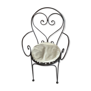 Chaise cœur en fer forger