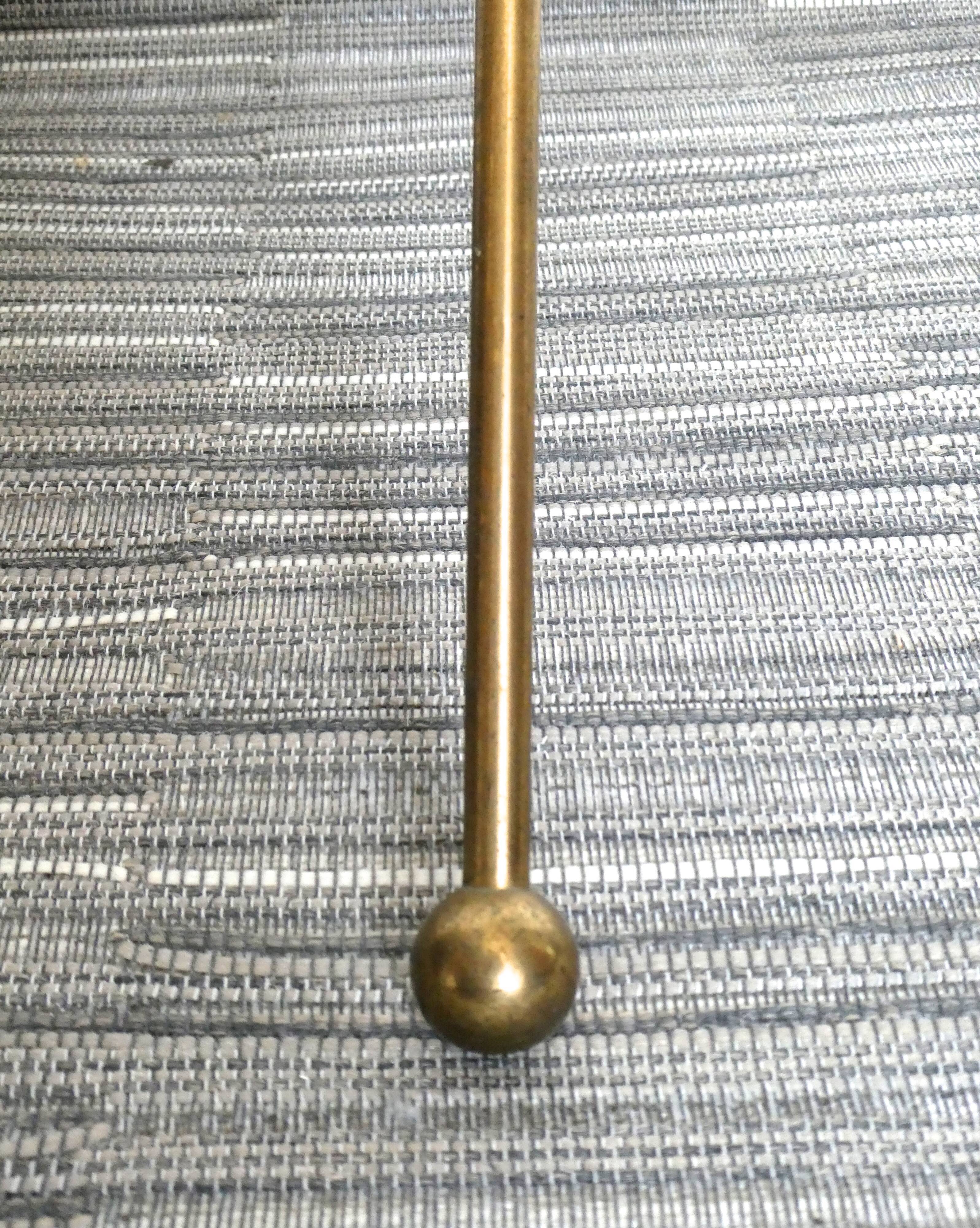 Tripod pedestal gold metal side and glass tray, years 50