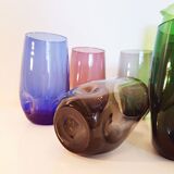 Service 6 vintage coloured glasses