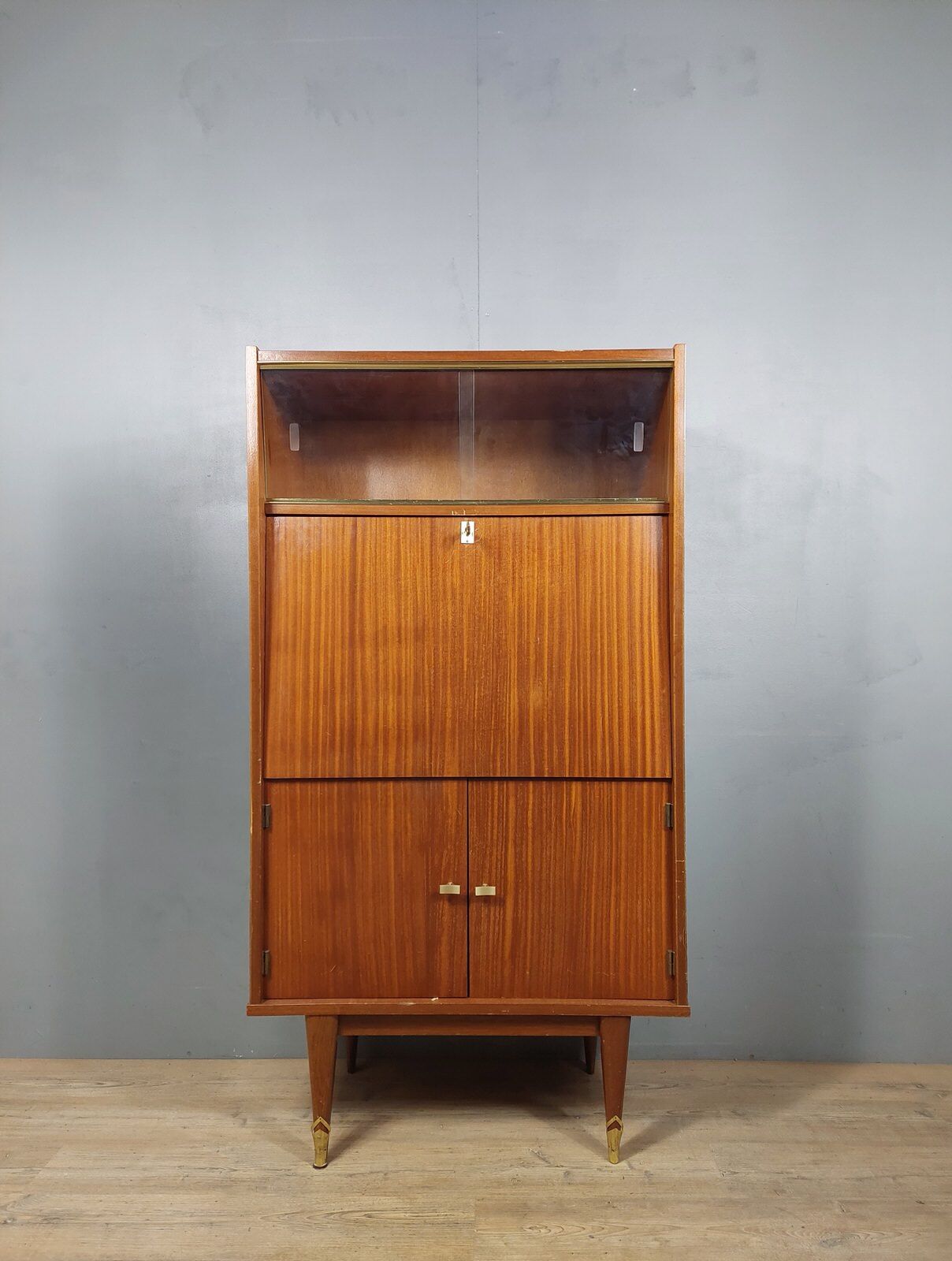 Secrétaire droit à abattant vintage