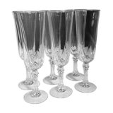 Six flûtes à champagne en cristal