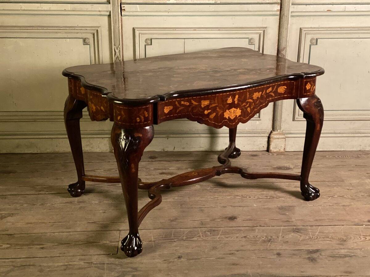 Dutch marquetry table, 19th century