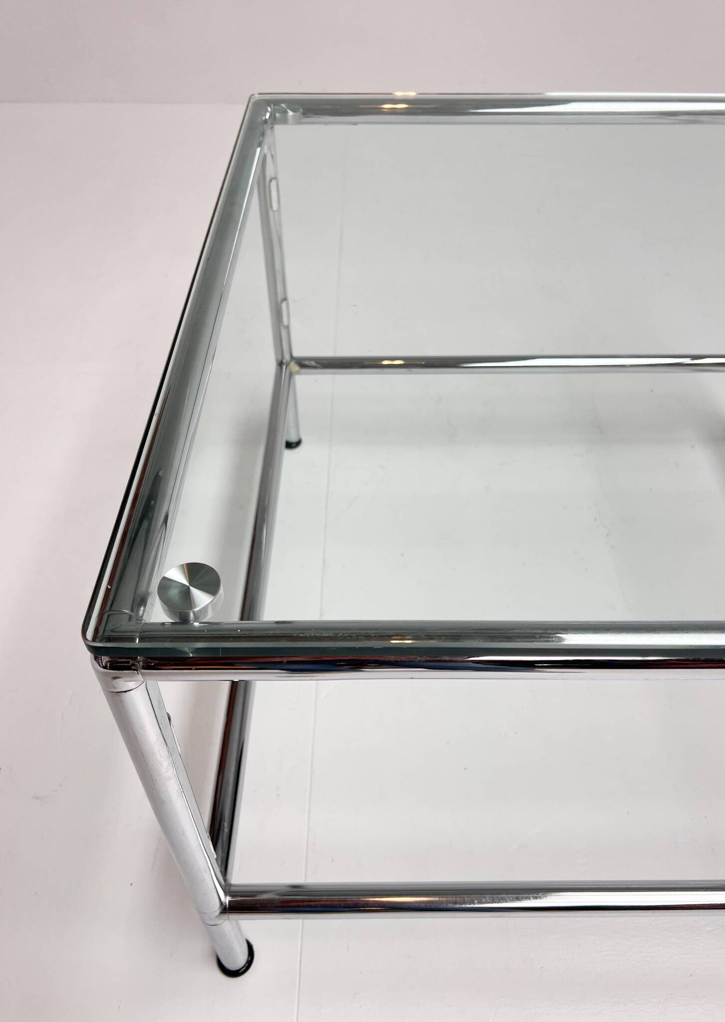 Square glass coffee table 71 x 71 cm, 1990s