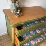 3-drawer chest of drawers redesigned in woody green and wood