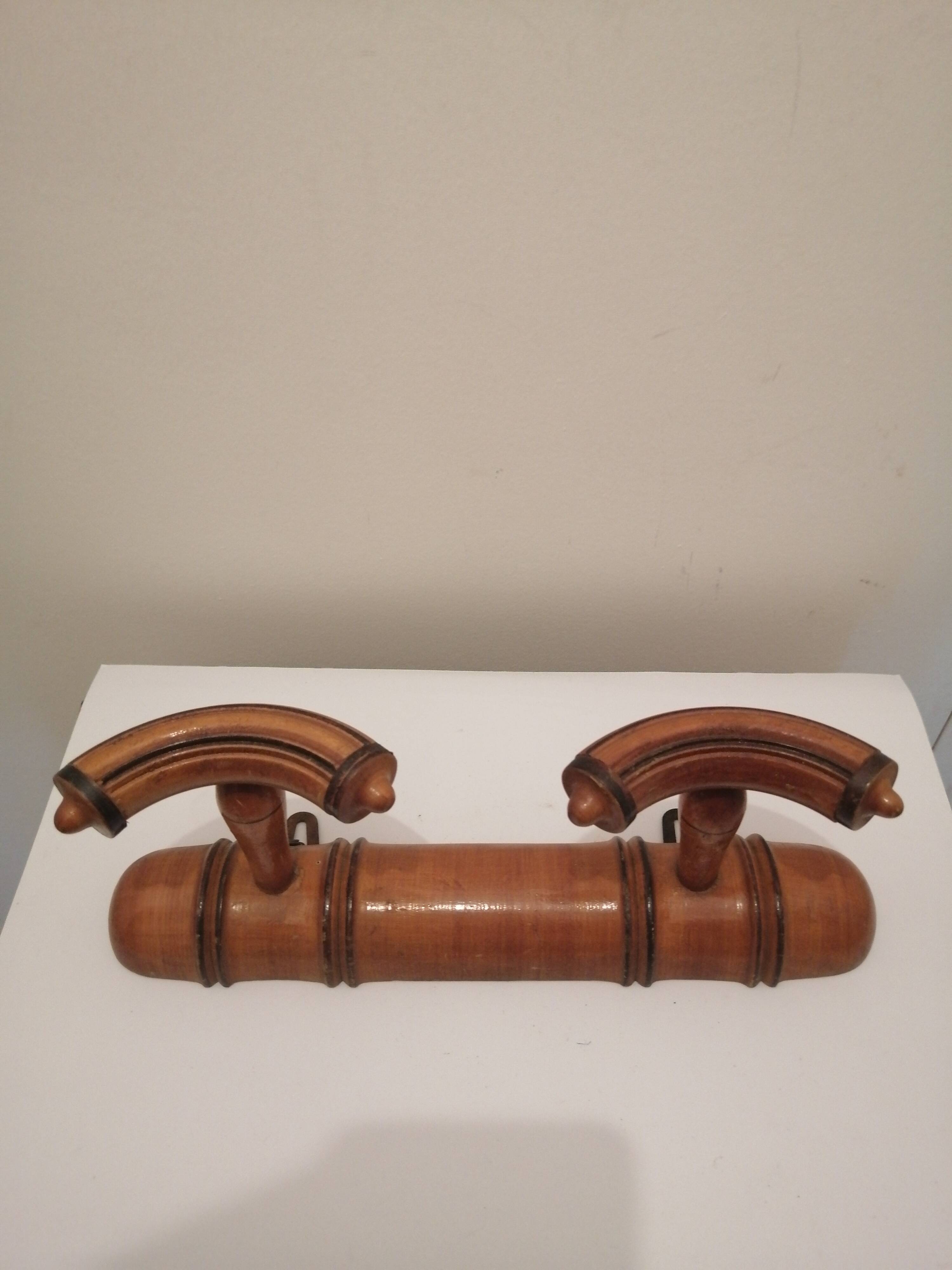 Varnished bamboo coat rack