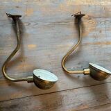 2 industrial brass wall lights - Denmark 70s-80s