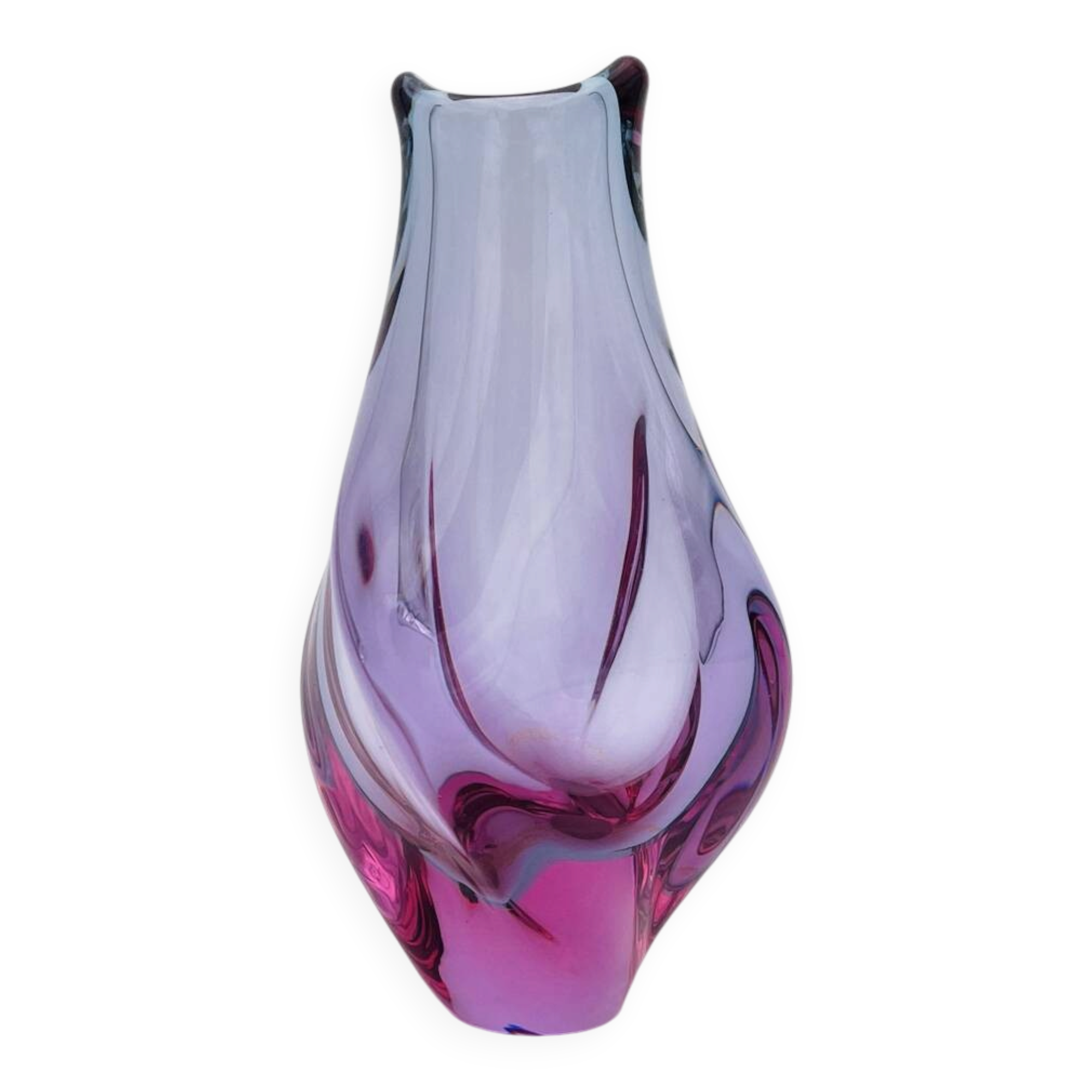Sommerso Vase Alexandrite Miloslav Klinger ZBS - Vintage Bohemian Glass