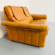 Vintage 70s thick cognac leather 2-seater sofa by De Sede.