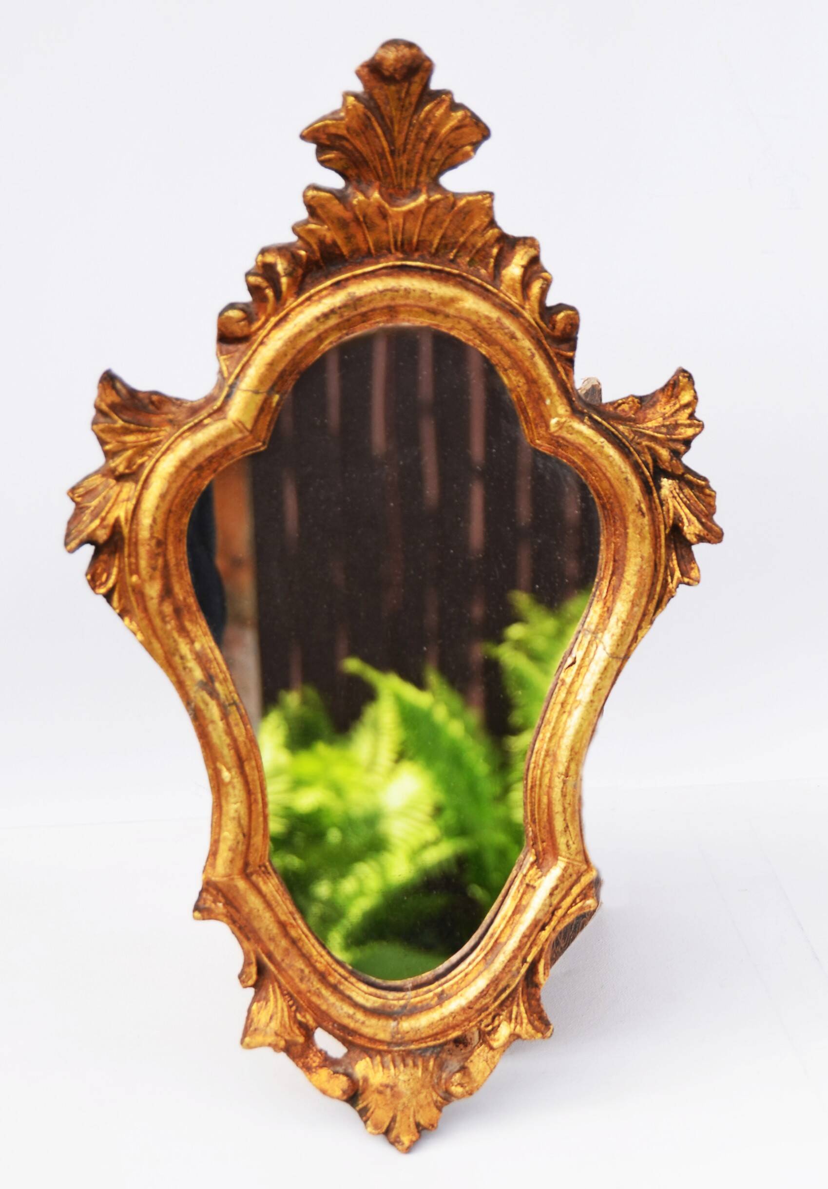 Antique Gilded Wood Mirror a Fronton Baroque Style