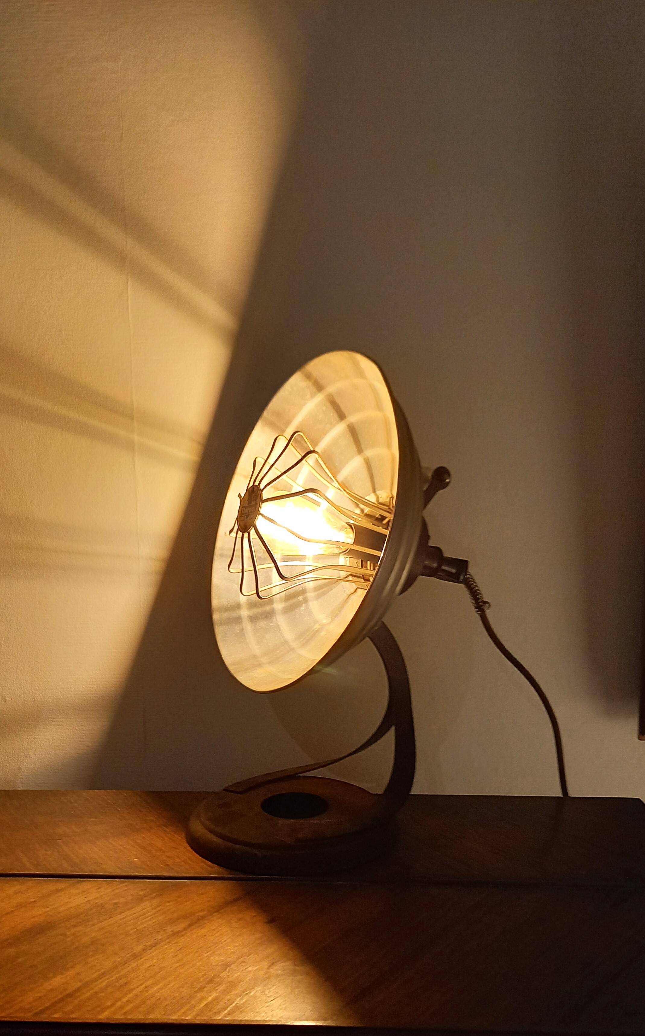 Industrial lamp, Thermor heater, 1950s, fully equipped.
